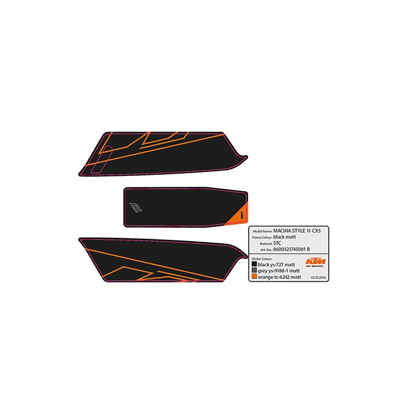 Pegatina batería KTM Macina Style 11 CX5 black/orange