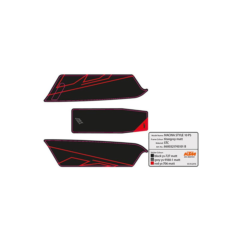 Pegatina batería KTM Macina Style 10 P5 black/red