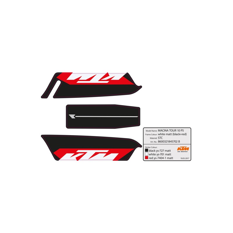 Pegatina batería KTM Macina Tour 10 P5 black/white/red