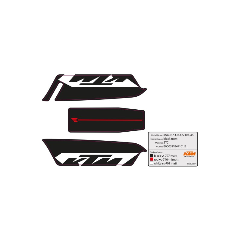 Pegatina batería KTM Macina Cross 10 CX5 black/white/red
