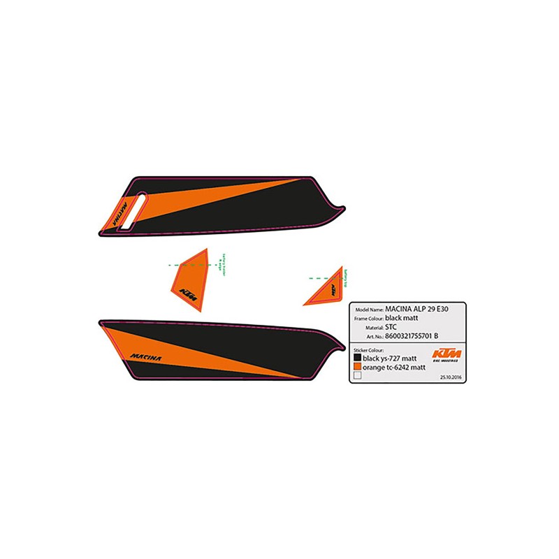 Pegatina batería KTM Macina Alp 29 E30 black/orange
