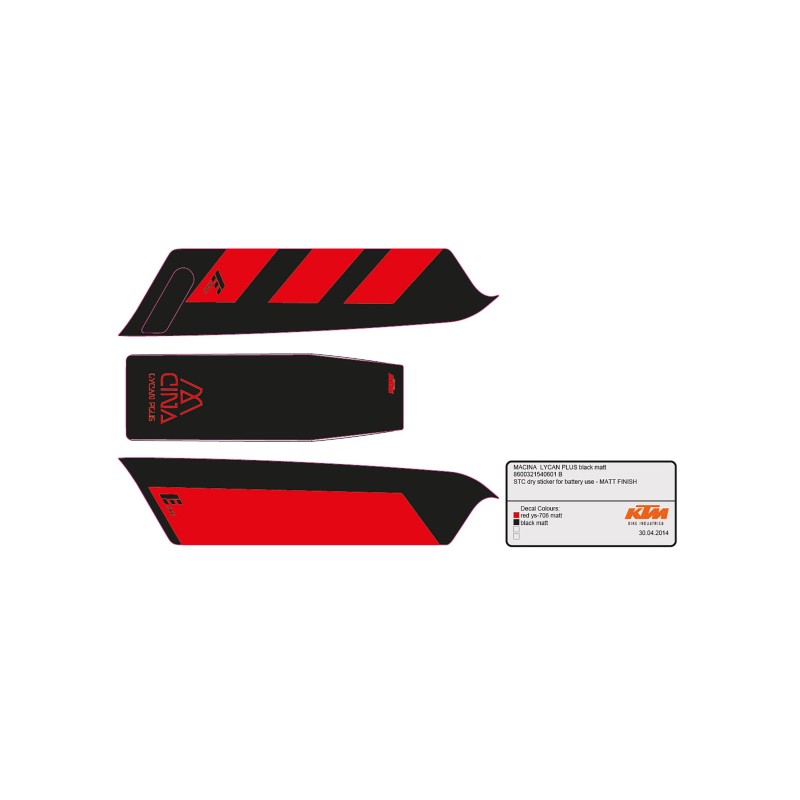 Pegatina batería KTM Macina Lycan Plus black/red