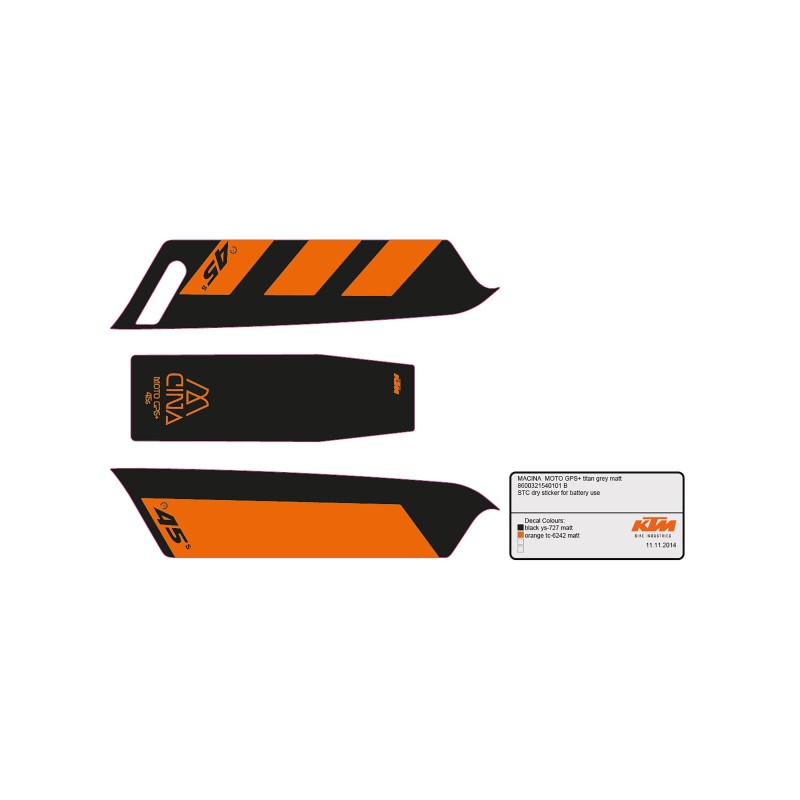 Pegatina batería KTM Macina Moto GPS+ black/orange